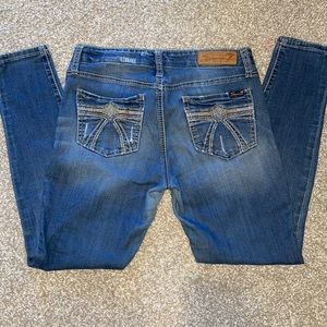 Seven7 Mid Rise Skinny Distressed Jeans